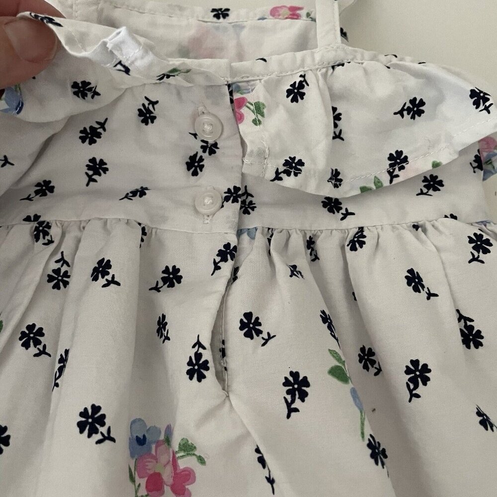 Janie and Jack Baby Girls Dress White with Pink Flowers Size 18 to 24 Months - Picture 4 of 8